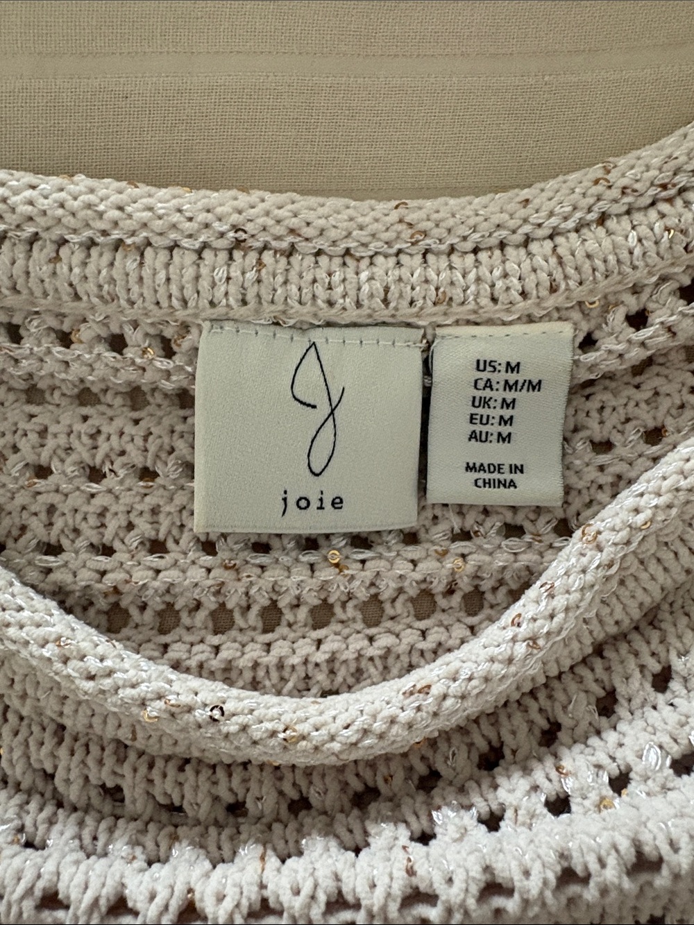 Joie Metallic Knit Sweater Size Medium